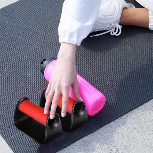 Ciieeo Push up Handles for Floor, Crimson Push up Bars with Non-slip Grip, Workout Equipment for Home Fitness and Strength Training
