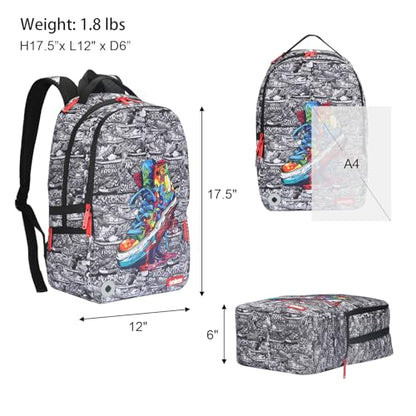 Graffiti Backpack, Designer Laptop Backpack for 15.6 Inch Work,Water Resistant Backpack Computer Bag (KickArt) - color: Kickart