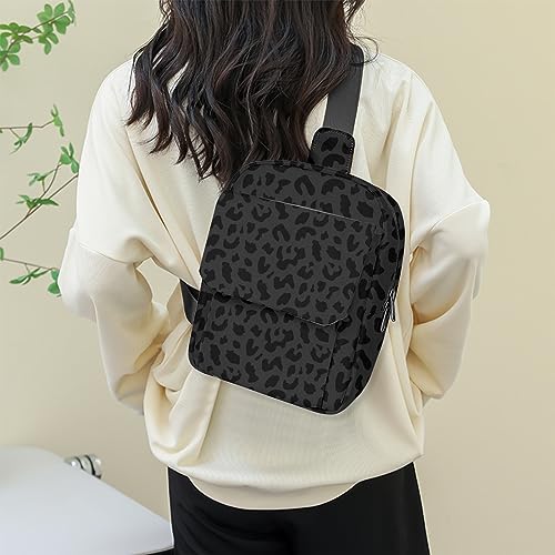 Cute Small Camera Bag with Photographer Camera Sling Bag Waterproof Dslr Camera Case Compatible with Nikon Sony Lightweigth for Women or Men（Black Leopard Cheetah） - color: Black-d2