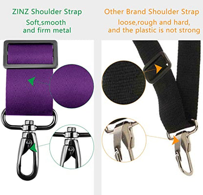 ZINZ 79 inch Shoulder Strap, Extra-thick Fixed Cushion Pad and Dual Clasps Universal Replacement Strap with Metal Swivel Hooks for Laptop Bags, Luggage Bags, Camera, Crossbody (200cm,Purple) - color: Purple