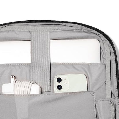 Baggallini Tribeca Expandable Laptop Backpack - 15"x11" Lightweight RFID Computer Bag for Work & Travel with Luggage Sleeve - color: Sage Twill
