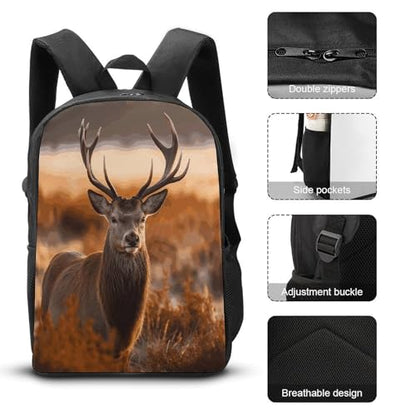 Travel Laptop Backpack Slim Durable Lightweight Back Pack Cute Antler Red Deer Small Backpack For Women Men - color: Antler Red Deer