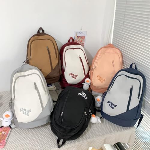 book bag Sporty Backpack With Laptop Compartment Integrated Water Bottle Pocket For Travel School waterproof(Grey) - color: Grey