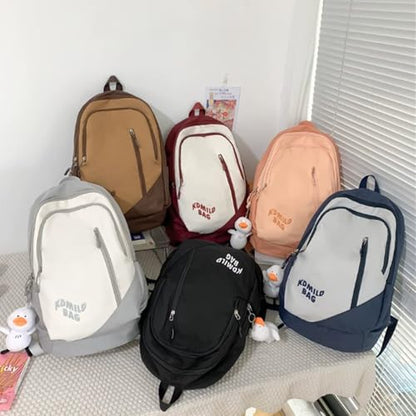 book bag Sporty Backpack With Laptop Compartment Integrated Water Bottle Pocket For Travel School waterproof(Khaki) - color: Khaki