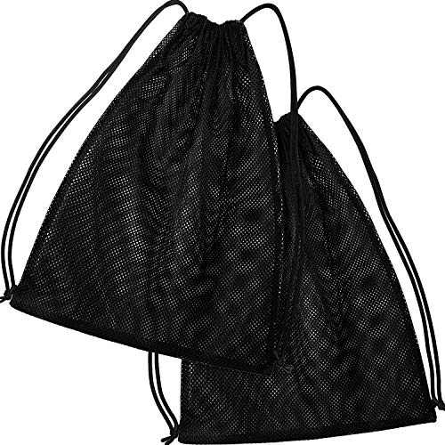 Frienda Mesh Drawstring Backpack Bag Multifunction Mesh Bag, Black - color: Black