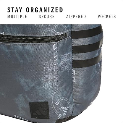 adidas Classic 3-Stripe Backpack for Laptop, School and Travel, 28L - color: Tech Aop Grey Four/Black/5.0