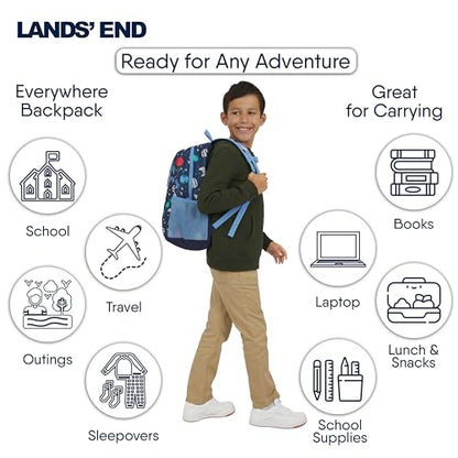 Lands' End Unisex Kids Medium ClassMate Lightweight Durable Elementary School Backpack, Chambray - color: Chambray