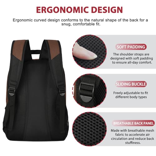 LARIPOP Soccer Backpack with Ball Holder & Shoe Compartment Large Capacity Sports Bag for Training - color: Brown