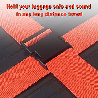 Luggage Straps for Suitcases TSA Approved Travel Belt 4 Pack by Chelmon (Red) - color: Red