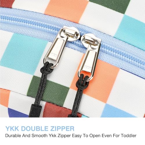 STEAMEDBUN Kids Backpack for Boys Girls 5-8, 15inch Girls Boys Backpacks Kindergarten - color: Blue Checkerboard, size: SMALL-15"H(fit folder)
