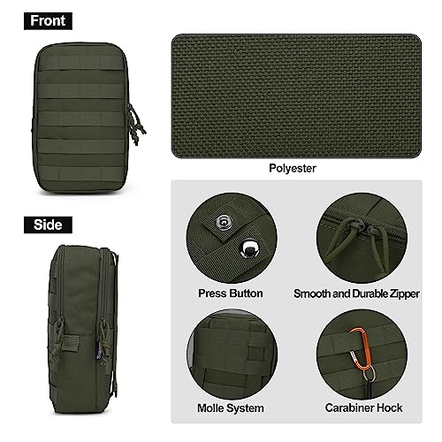 Mardingtop Molle Tactical Utility Pouch, EDC Admin Pouch Bag, Molle Attachment Military Modular Attachment - color: army green