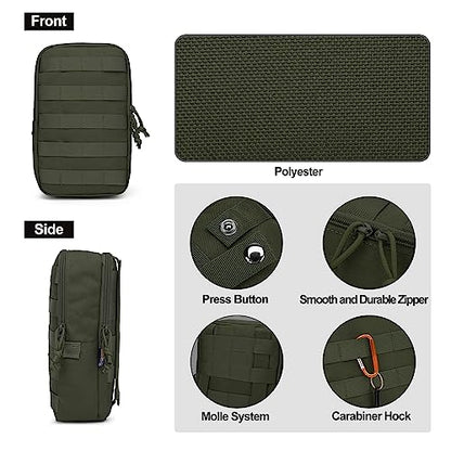 Mardingtop Molle Tactical Utility Pouch, EDC Admin Pouch Bag, Molle Attachment Military Modular Attachment - color: army green