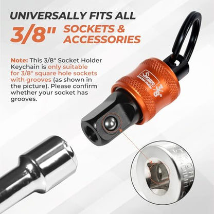 5PCS 3/8" Socket Holder Keychain,Drive Quick-Release Organizer - size: 5PCS-3/8"