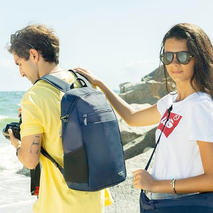 Travelon Anti-Theft Metro Backpack with RFID blocking pouch - color: Navy