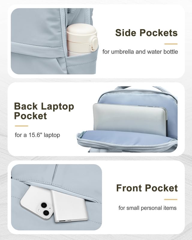 Laptop Work Backpack for Women - 15.6 Inch Laptop Compartment, Lightweight Waterproof Large Travel Backpack for College, Nurse & Teacher, Blue - color: Model a Blue
