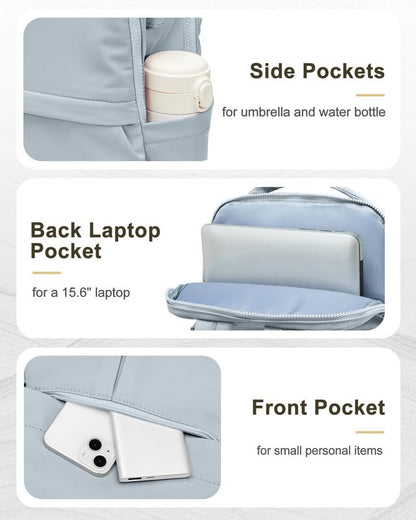 Laptop Work Backpack for Women - 15.6 Inch Laptop Compartment, Lightweight Waterproof Large Travel Backpack for College, Nurse & Teacher, Blue - color: Model a Blue