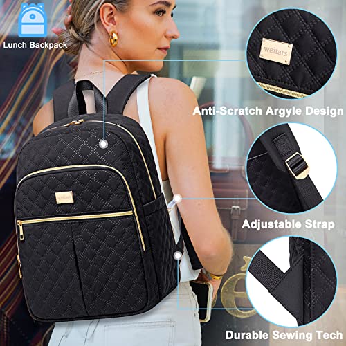 Weitars Lunch Backpack For Women Men,20L Cooler Backpack Insulated Lunch Bag For Women With Side Pockets Waterproof,Meal Prep Backpack,Adult Backpack Cooler For Lunch Picnic Hiking Camping Beach - color: Black