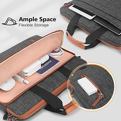 KIZUNA Laptop bag Case 12.5 Inch Shoulder briefcase Handbag For MacBook Air 13 M3 2024/MacBook Pro 14 M2 M1 Pro/13.3" HP Envy x360 13/14" ThinkPad X1 Carbon13.3 Yoga Slim 7i Carbon, Brown - color: Brown, size: 12.5-13 Inch