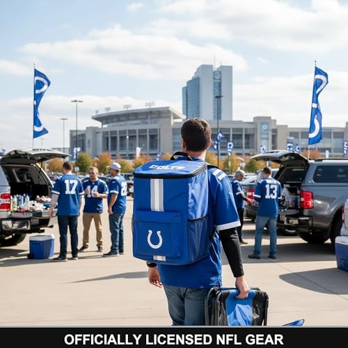 Cooler Backpack – Portable Soft Sided Ice Chest – Insulated Bag Holds 36 Cans - Football Gear – Show Your Team Spirit with Officially Licensed Fan Gear - style: Indianapolis Colts