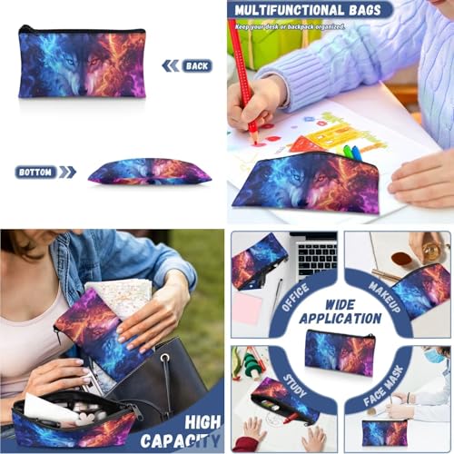 Wolf Backpack for School 3 PCS Kids Boys School Backpacks Set with Insulated Lunch Bag and Pen Bag Pencil Case Casual Daypack Book Organizers Backpack - color: Wolf Cool