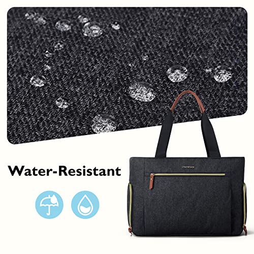 mommore Breast Pump Bag Diaper Tote Bag with 15 Inch Laptop Sleeve Fit Most Breast Pumps Like Medela, Spectra S1,S2, Evenflo - color: Dark-grey