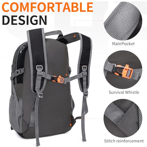 40L Hiking Backpack Lightweight Daypack Waterproof Travel Camping Backpack for Men Women Sport Packable - color: A9-black