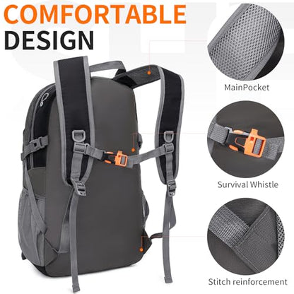 40L Hiking Backpack Lightweight Daypack Waterproof Travel Camping Backpack for Men Women Sport Packable - color: A9-black