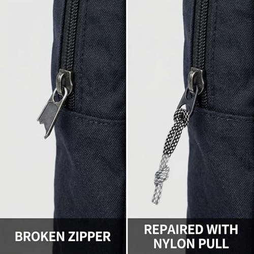 60Pcs Zipper Pull Replacement Tabs for Backpack, Heavy Duty Nylon Zipper Pulls for Luggage, Jackets, Suitcases, Durable Braided Cord Extender for Outdoor Gear & Travel Bags