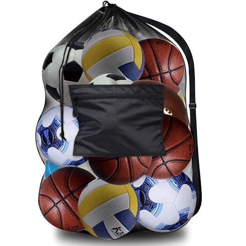 Extra Large Mesh Ball Bag,Drawstring Bags Sports Soccer Ball Bag Holding Basketball, Volleyball, Baseball, Swimming Gear