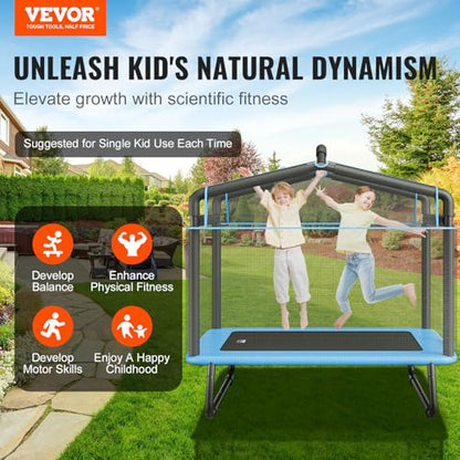 VEVOR 6FT Trampoline 72" Indoor/Outdoor Trampoline, Mini Trampolines with Safety Enclosure Net, Gymnastics Bar, Hammock, Recreational Trampoline Birthday