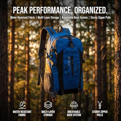 Waterproof Hiking Backpack Lightweight & Portable – Foldable Outdoor Daypack for Travel Camping and Sports Blue
