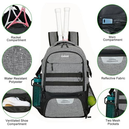 Soccer Backpack for Men and Women,Sports Bag with Ball Compartment,Gym Backpack with Shoe Compartment - color: Grey
