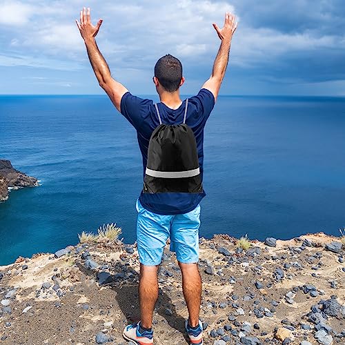 BeeGreen Drawstring Backpack Bags 20,30,50 Packs Reflective String Bags for Gym Sport Trip Cinch Sack DIY for Women Men - color: Mix Flective