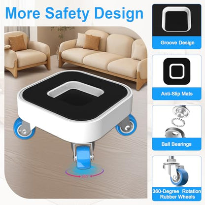 Kiss Core New Upgrade Furniture Sliders, Furniture Movers with Wheels, Furniture Dolly with 360° Rotatable Wheels, Appliance Roller for Moving Heavy Sofa Load Capacity Up to 750lb - size: 1in wheels without pry bar