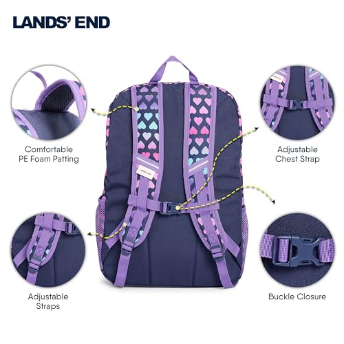 Lands' End Unisex Kids Large ClassMate Lightweight Durable Elementary School Backpack, Rose Violet - color: Rose Violet