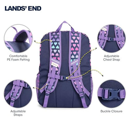 Lands' End Unisex Kids Large ClassMate Lightweight Durable Elementary School Backpack, Rose Violet - color: Rose Violet