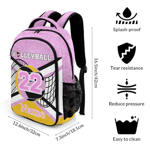 Pink Volleyball Print Shoulder Backpack Bag for Sports Camping Hiking Travelling - color: Muilti 7