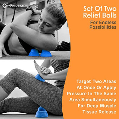Acumobility Massage Ball Roller 2 Pack - Trigger Point - Massage Balls Massage Roller Ball - Foot Massage Ball - Physical Therapy Ball (Deep Pressure) - color: Blue