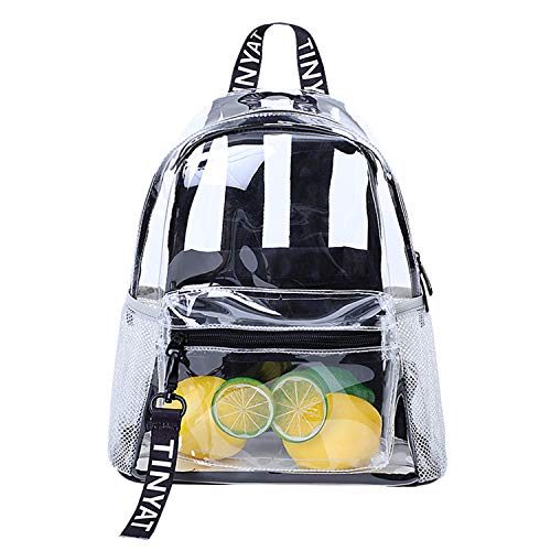TINYAT Small Clear backpack for Women - See Through Clear Bag - color: Clear/9051