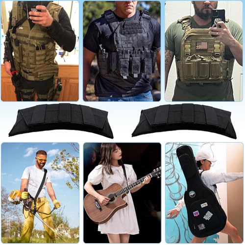 Ultra Thick Shoulder Strap Pad 2 Pack, Heavy Load Backpack Strap Pads, High Elasticity Tactical Bag Shoulder Pads - color: 2PCS-Black