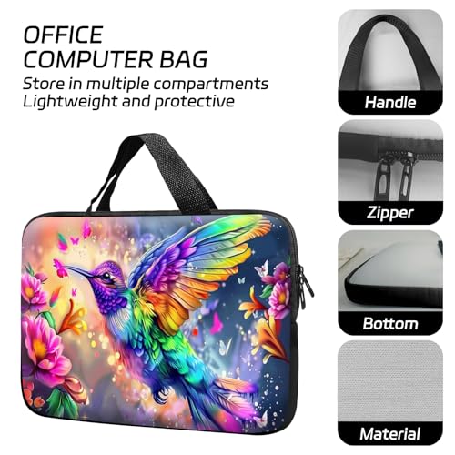 14 15 15.4 15.6 inch Laptop Handle Bag Computer Bag, Pouch Holder Notebook Sleeve Cover Soft Case Compatible for Dell,Lenovo,Toshiba HP, Asus Notebook-Colorful Hummingbirds - color: Colorful Hummingbirds