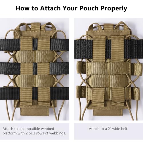 Tactical MOLLE Pouch Water Bottle Holder with Shoulder Strap Modular Bag for Outdoor Hiking Camping Hunting Fishing Airsoft - color: Coyote