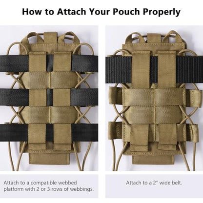 Tactical MOLLE Pouch Water Bottle Holder with Shoulder Strap Modular Bag for Outdoor Hiking Camping Hunting Fishing Airsoft - color: Coyote