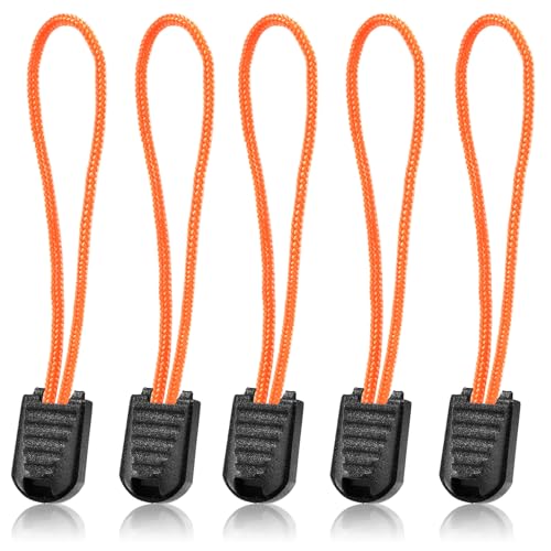 10 Pack Paracord Zipper Pull Replacement Pulls Tabs for Keys, Flashlight, Knife, Pouch, Backpack, Suitecases, Pocket - Orange - color: Orange