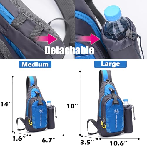 Peicees Chest Crossbody Sling Backpack Bag Travel Bike Gym Daypack for Women Men - color: Blue