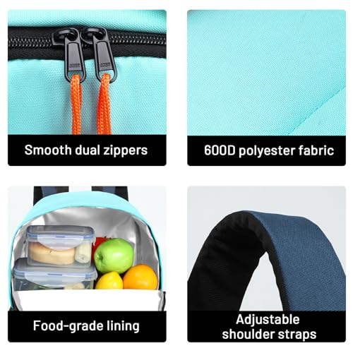 MIER Insulated Backpack Cooler Small Leakproof Lightweight Cute for Women Men to Work, Picnics, Camping, Park Day Trips, 15 L - color: Blue