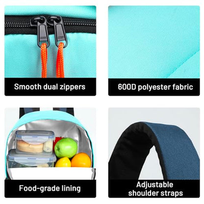 MIER Insulated Backpack Cooler Small Leakproof Lightweight Cute for Women Men to Work, Picnics, Camping, Park Day Trips, 15 L - color: Blue