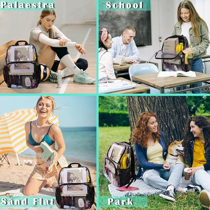 Clear Backpacks for School,18'' Large Clear Backpack Heavy Duty Clear Backpack See Through Backpack Clear Bookbag for Student,School,Work,Travel,Yellow - color: Yellow