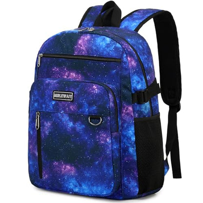 MIRLEWAIY Classical School Backpack Lightweight Bookbag Casual Daypack Travel Work Bag For Teenagers College Girls boys - color: Black Purple