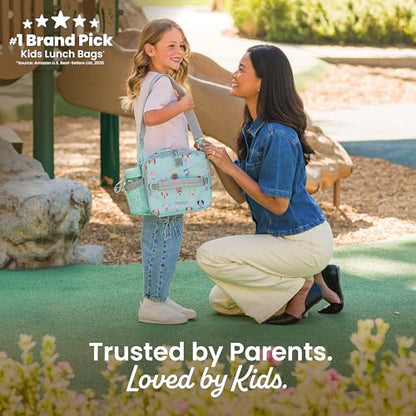 Bentgo Kids Lunch Bag - Durable, Double-Insulated Lunch Bag for Kids 3+; Holds Lunch Box, Water Bottle, & Snacks; Easy-Clean Water-Resistant Fabric & Multiple Zippered Pockets (Puppy Love) - color: Puppy Love